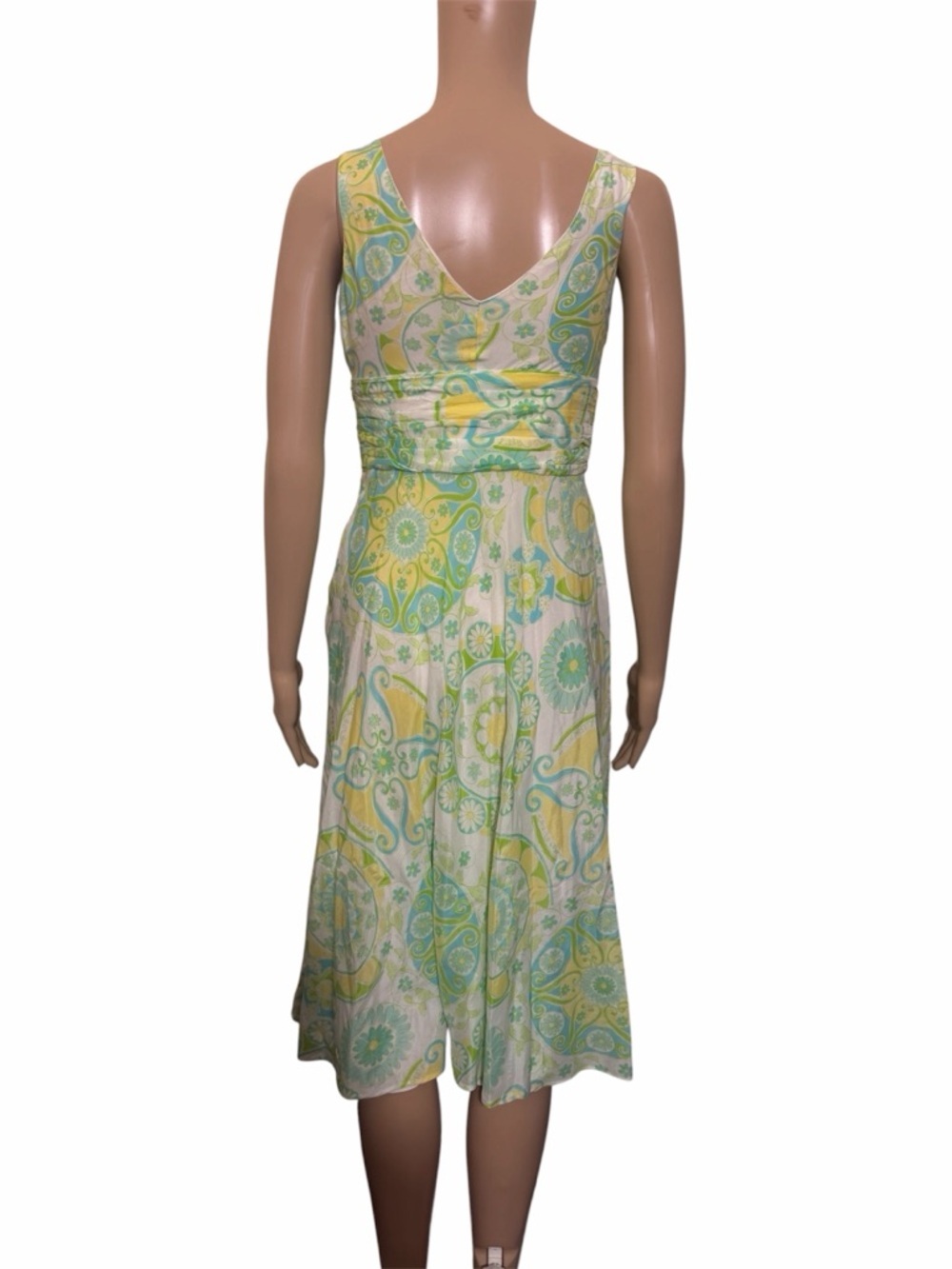 Vintage Lilly Pulitzer Fountain of Youth Floral Midi Dress Green Yellow Petite - Picture 4 of 8
